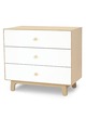 Merlin 3 drawer Dresser White/Birch